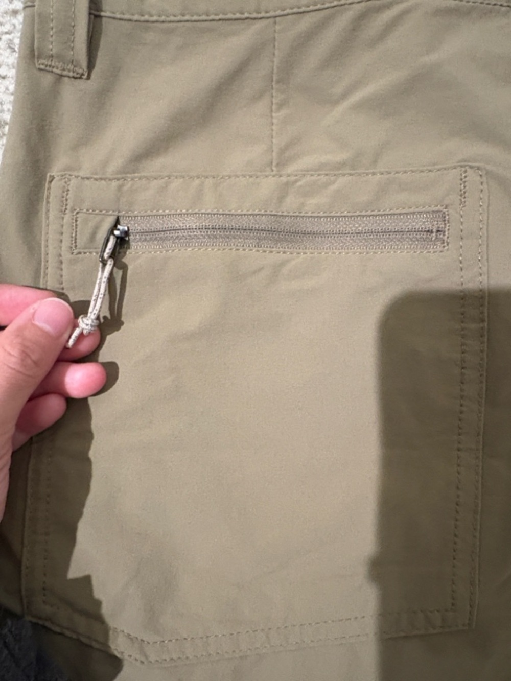 Patagonia Men's Shorts - Khaki with Gray Waistband - Picture 10 of 10